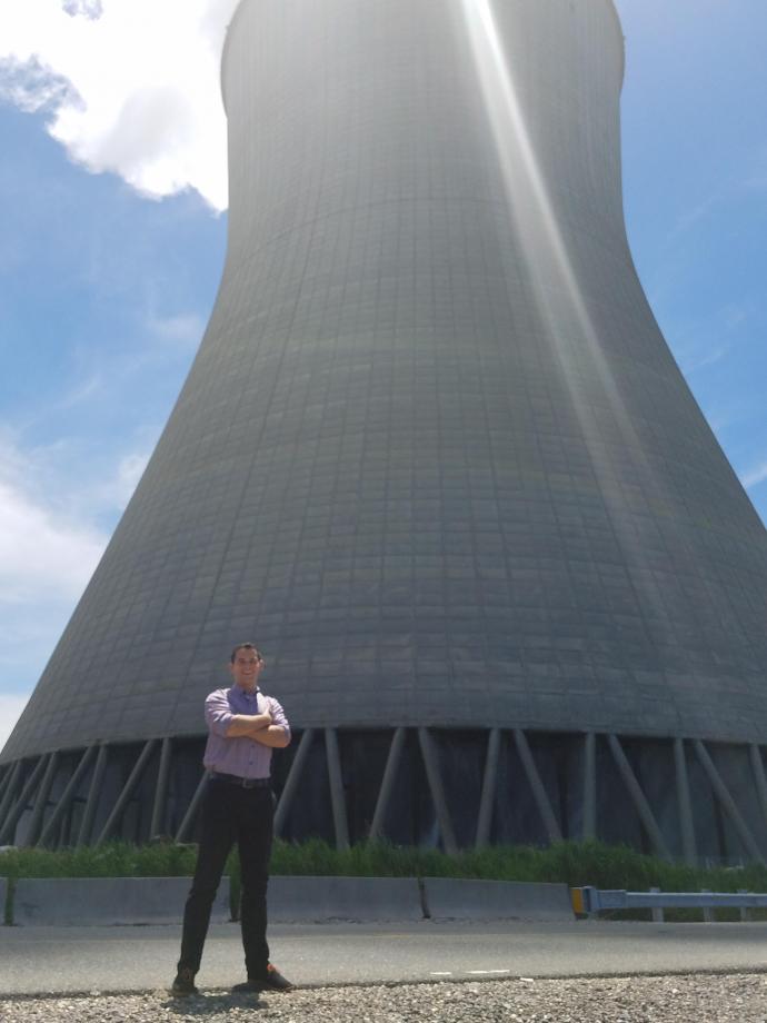 During his internship, McGourty visited the utility company’s Hope Creek Nuclear Generating Station, which provides electricity to some 1.5 million customers. This cooling tower at the station recirculates cool water and funnels steam into the air.