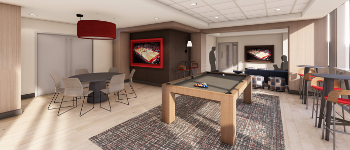 The building will also feature an array of common areas, including a lounge.