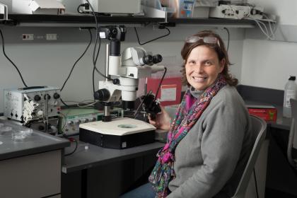Assistant Professor Daphne Soares in her Central King Building lab