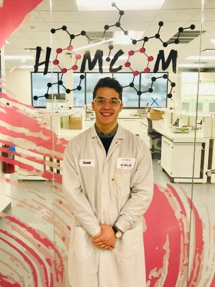 NJIT student Daniel Young works on product-and-package compatibility at L’Oréall.
