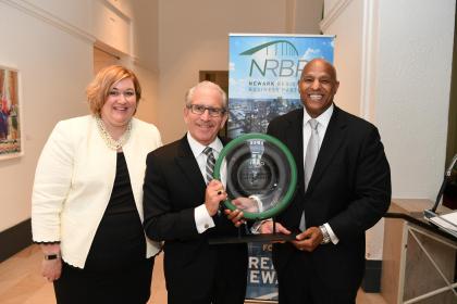 At the NRBP awards ceremony: (from left) Jeanine Pedoto, Prudential Financial vice president; Joel S. Bloom, NJIT president and award recipient; Darrell K. Terry Sr., NRBP board chair