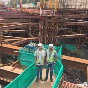 Civil engineering graduate student Abhishek Banyal at construction site in Mumbai, India.