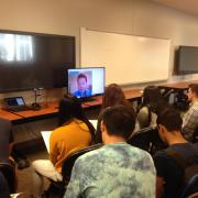 Honors College students network virtually with alumnus Phong Pham. 