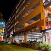 NJIT New Parking Deck at night