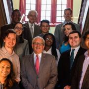 Scholarship and fellowship recipients with NJIT administrators, staff and faculty.