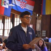 Anuj Patel, president of the NJIT Student Senate, at a retreat earlier this year to discuss goals for the year.