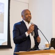 Bernard Harris speaking at STEM forum in 2018