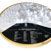 3D printed model of the Newark Penn Station and Environs